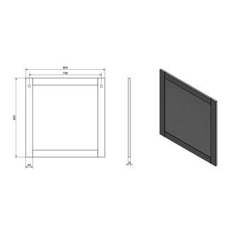 Aqualine FAVOLO zrkadlo v ráme 80x80cm, biela mat FV080