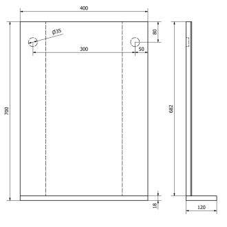 Aqualine BETA zrkadlo 40x70x12cm 57395