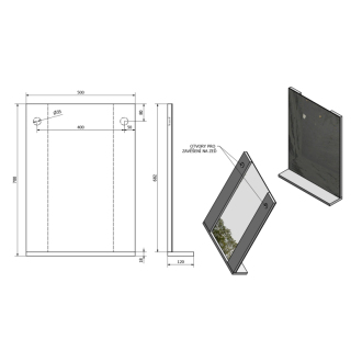 Aqualine BETA zrkadlo 50x70x12cm 57396