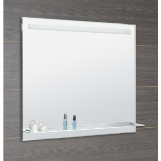 Aqualine LED podsvietené zrkadlo 100x80cm, sklenená polička, kolískový vypínač ATH55