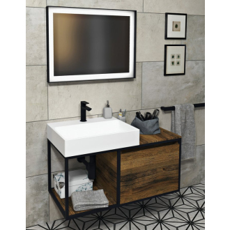 SORT LED podsvietené zrkadlo 120x70cm, matná čierna ST120