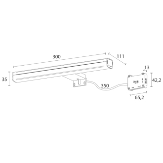 RUTH 2 LED svietidlo 300x35x111mm, 6W, 2800K-4000K-5900K, chróm E28164CI