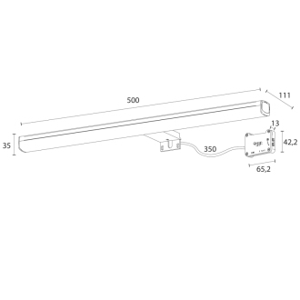 RUTH 2 LED svietidlo 500x35x111mm, 8W, 2800K-4000K-5900K, chróm E28165CI