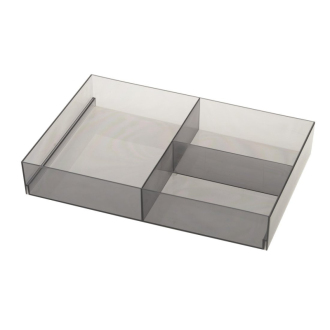 Organizér do zásuvky, 202x50x302 mm, plast, dymová