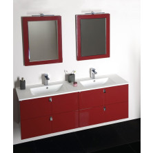 Kúpeľňový set MITRA 120, dvojumývadlo, bordó KSET-007