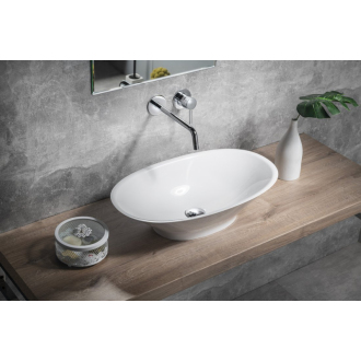 LOMAX umývadlo 61x35cm, liaty mramor, biela LM610