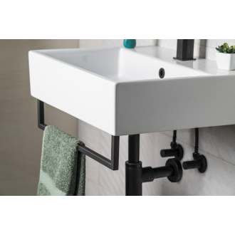 HANG držiak uterákov pod umývadlo 560x98mm, čierna mat
