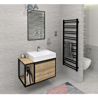 SKARA umývadlová skrinka 80x49, 5x46, 5cm, čierna mat/dub Alabama CG003-2222