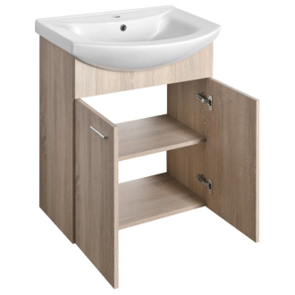 Aqualine ZOJA umývadlová skrinka 61,5x74x32,5cm, dub platín, 2x dvierka 51163