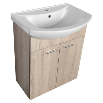 Aqualine ZOJA umývadlová skrinka 61,5x74x32,5cm, dub platín, 2x dvierka 51163