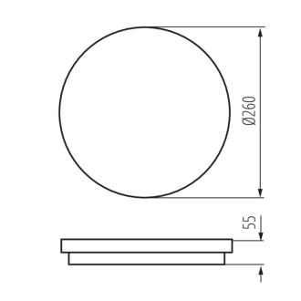 BENO stropné LED svietidlo pr.260x55mm, 24W, čierna grafit 33341