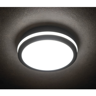 BENO stropné LED svietidlo pr.260x55mm, 24W, čierna grafit 33341