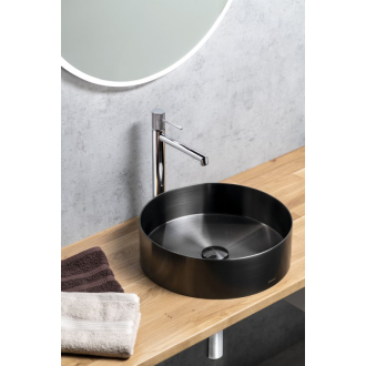 AURUM nerezové umývadlo, priemer 38 cm, vrátane výpuste, antracit AU101