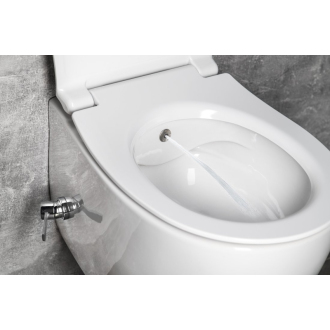 SENTIMENTI závesná WC misa, Rimless, bidet. spŕška, 36x51 cm, biela 10ARS1010