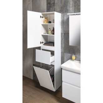 Aqualine ALTAIR vysoká skrinka s košom 40x184x31cm, biela AI185L