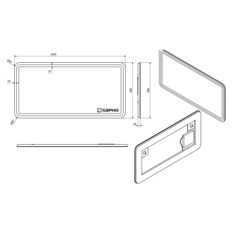 NYX LED podsvietené zrkadlo 1000x500mm NY100