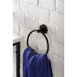 X-ROUND BLACK držiak uterákov kruh, čierna XR411B