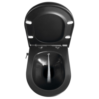 AVVA závesná WC misa Rimless, integrovaná batéria a bidet. spŕška, čierna mat 100315-110
