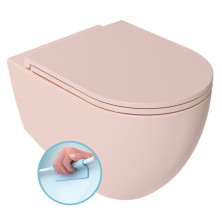 INFINITY závesná WC misa, Rimless, 36,5x53cm, ružová Salmon 10NF02001-2S
