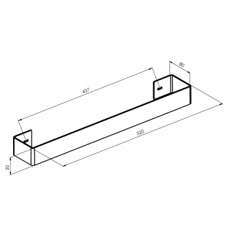 TABELLA držiak uterákov 520 mm, čierna mat MI520B