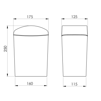 Aqualine SOFT odpadkový kôš, 5l, biela TRN-187-06