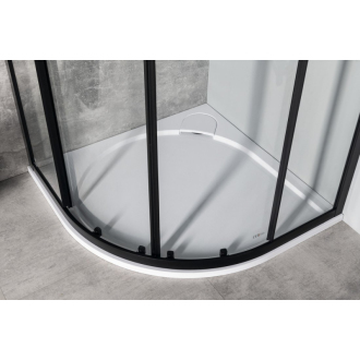 SIGMA SIMPLY BLACK štvrťkruhová sprchová zástena 1000x1000 mm, R550, číre sklo GS5510B