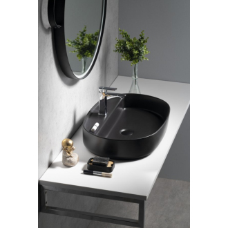 INFINITY OVAL keramické umývadlo na dosku, 60x40 cm, čierna mat 10NF65060-2N