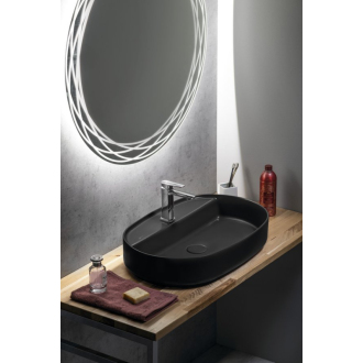 INFINITY OVAL keramické umývadlo na dosku, 60x40 cm, čierna mat 10NF65060-2N