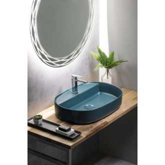 INFINITY OVAL keramické umývadlo na dosku, 60x40 cm, zelená petrol 10NF65060-2P