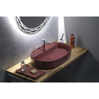 INFINITY OVAL keramické umývadlo na dosku, 60x40 cm, maroon red 10NF65060-2R