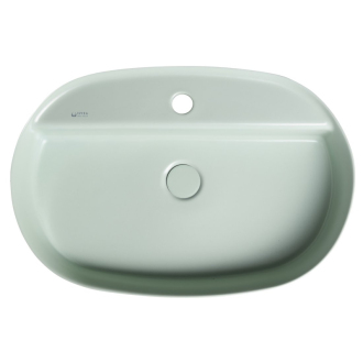 INFINITY OVAL keramické umývadlo na dosku, 60x40 cm, zelená mint 10NF65060-2T