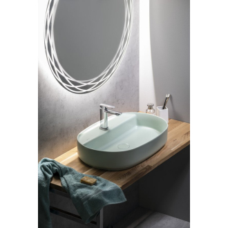 INFINITY OVAL keramické umývadlo na dosku, 60x40 cm, zelená mint 10NF65060-2T