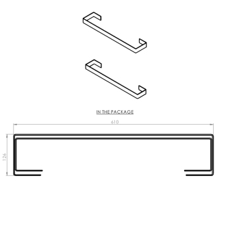ENIS držiaky uterákov 620x40 mm, 2ks, čierna mat IRPA32B