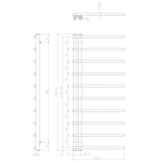 JUSTINA vykurovacie teleso 500x1246 mm, biela mat IR546W