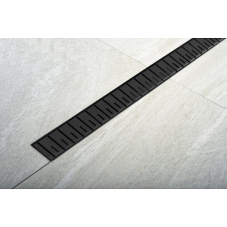 KLAVER BLACK sprchový kanálik s nerezovým roštom, superflow, DN50, 810x122x65 mm 73731B