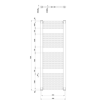 Aqualine DIRECT vykurovacie teleso s bočným pripojením 450x1320 mm, biela ILR34T