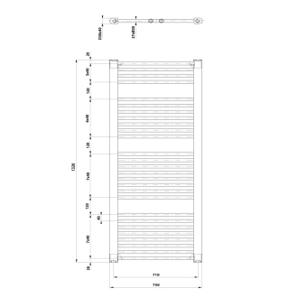 Aqualine DIRECT vykurovacie teleso s bočným pripojením 750x1320 mm, biela ILR37T