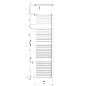 Aqualine DIRECT vykurovacie teleso s bočným pripojením 600x1850 mm, biela ILR86T