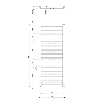 Aqualine DIRECT vykurovacie teleso s bočným pripojením 450x960 mm, biela ILR94T