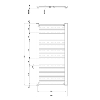 Aqualine DIRECT vykurovacie teleso s bočným pripojením 600x960 mm, biela ILR96T
