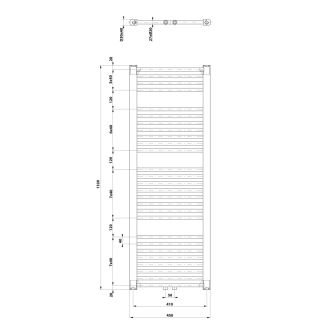 Aqualine DIRECT vykurovacie teleso so stredovým pripojením, 450x1320 mm, biela ELM34T