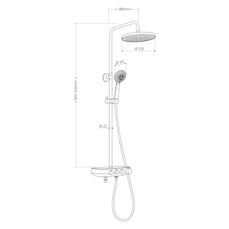 Aqualine FARRAO sprchový stĺp s batériou a napúšťaním, chróm SL450