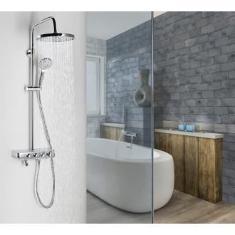 Aqualine FARRAO sprchový stĺp s batériou a napúšťaním, chróm SL450