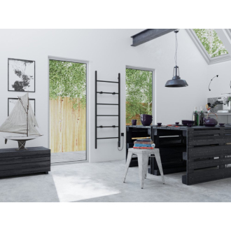 BARBO elektrický sušiak uterákov, hranatý, 600x1600 mm, 160 W, čierna mat BB906