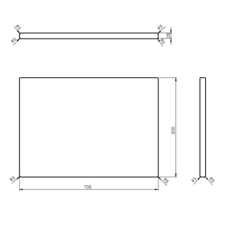 WOODY doska 700x28x500mm, masív prírodný dub WD070-70