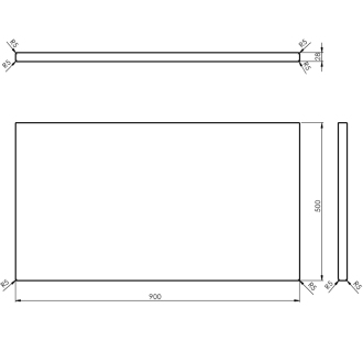 WOODY doska 900x28x500mm, masív prírodný dub WD090-70