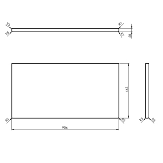 WOODY doska 906x28x463mm, masív prírodný dub WDS900-70