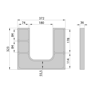 LINDO &quot;U&quot; organizér 372x36x323mm, plast, antracit LD001