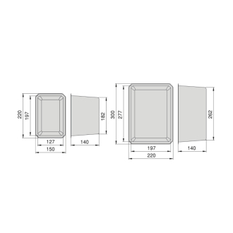 LINDO miska nízka, sada 10ks (6x 100x65x100mm + 4x 100x65x150mm), plast, antracit LD010