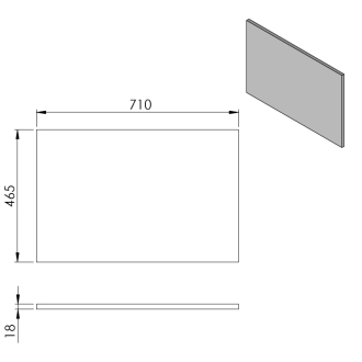 CIRASA doska DTDL 71x1, 8x46, 5cm, dub Alabama CR071-2222
